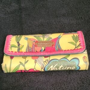 Sakroots Yellow Floral Wallet with Pink Trim